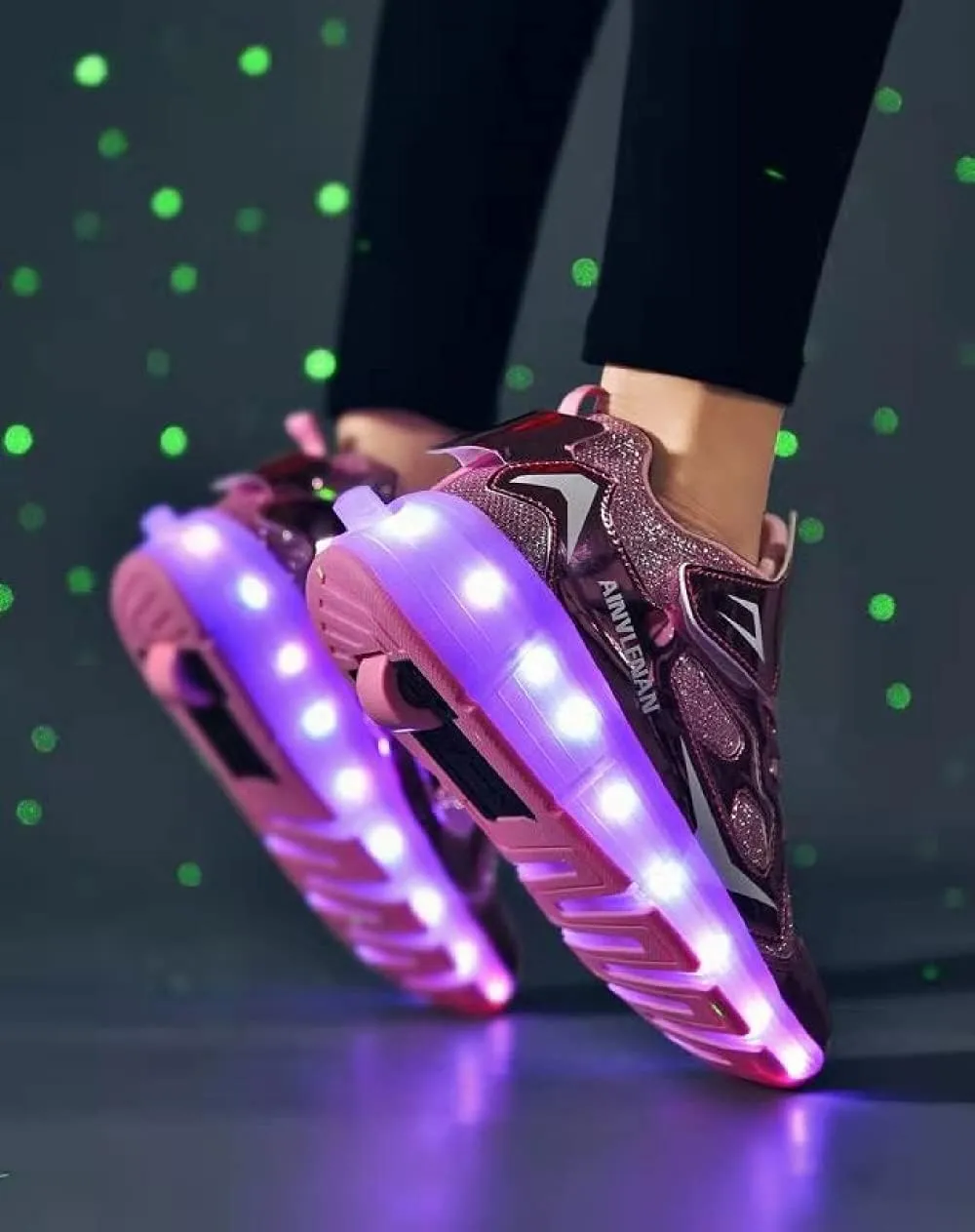 SDSPEED 7 Colors LED Rechargeable Kids Roller Skate Shoes with Single Wheel Shoes Sport Sneaker