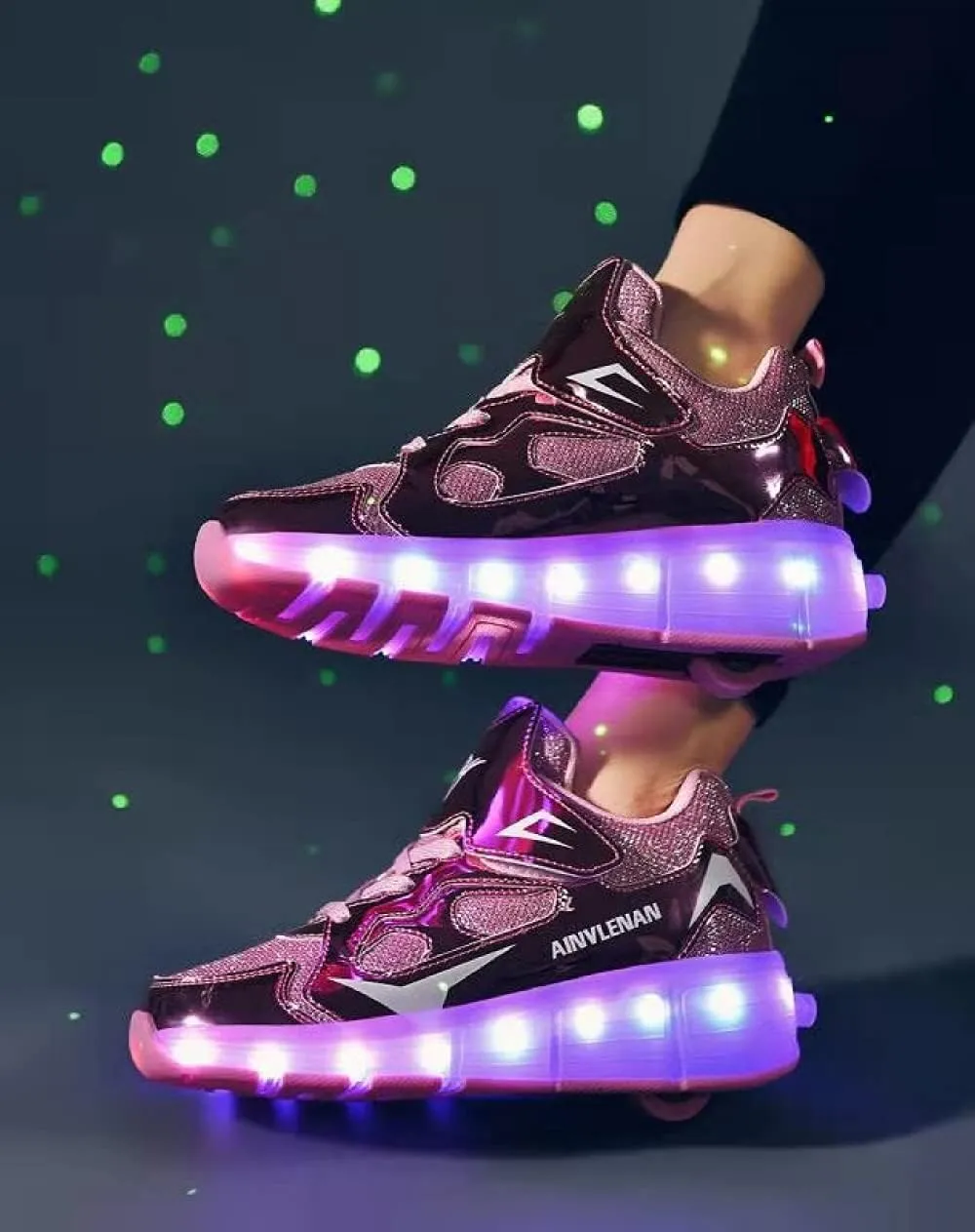 SDSPEED 7 Colors LED Rechargeable Kids Roller Skate Shoes with Single Wheel Shoes Sport Sneaker