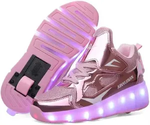 SDSPEED 7 Colors LED Rechargeable Kids Roller Skate Shoes with Single Wheel Shoes Sport Sneaker