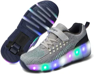 SDSPEED 7 Colors LED Rechargeable Kids Roller Skate Shoes with Single Wheel Shoes Sport Sneaker