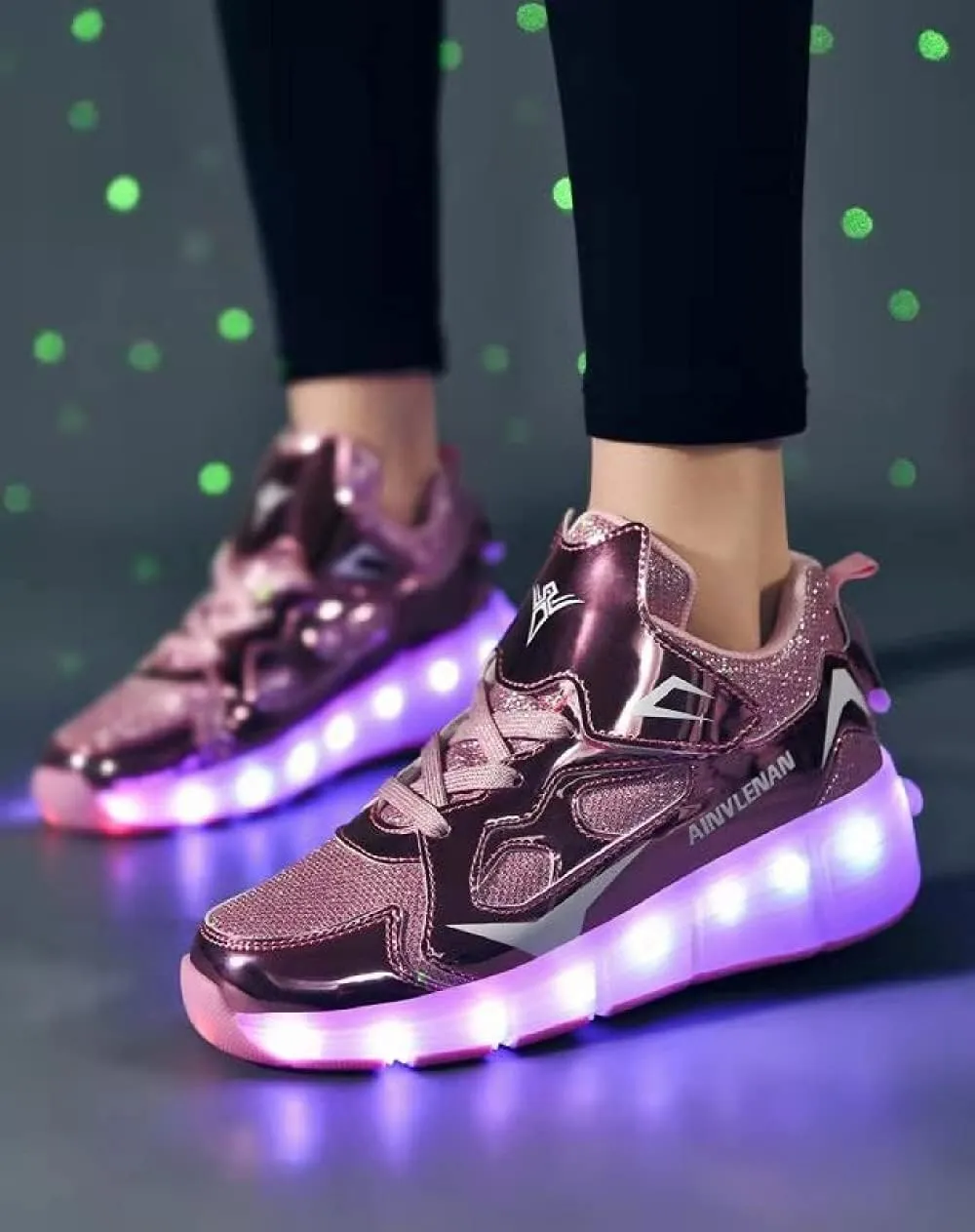 SDSPEED 7 Colors LED Rechargeable Kids Roller Skate Shoes with Single Wheel Shoes Sport Sneaker