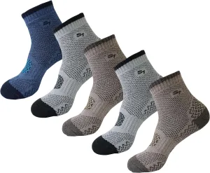 SEOULSTORY7 5pack Men's Full Cushion Mid Quarter Length Hiking Socks