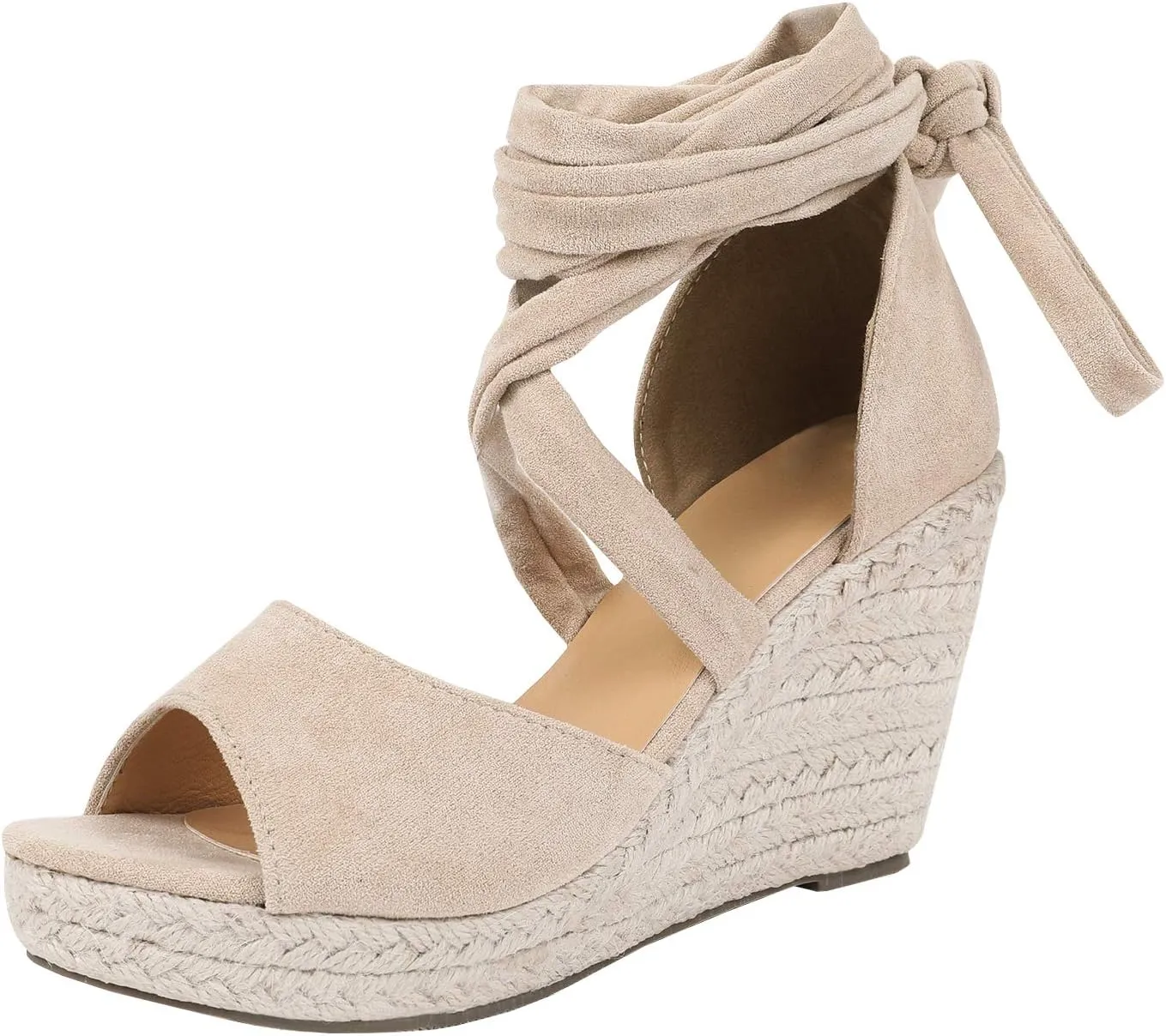 SERAIH Womens Lace up Espadrilles Platform Wedges Sandals Heels Tie Ankle Strap Summer Dress Shoes