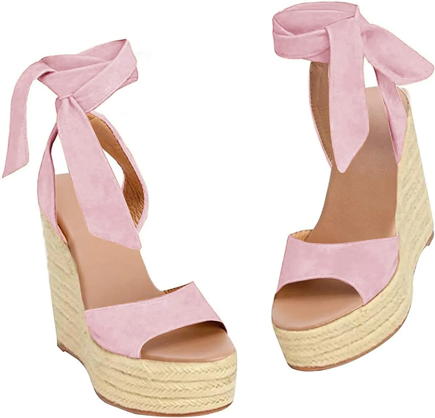 SERAIH Womens Lace up Espadrilles Platform Wedges Sandals Heels Tie Ankle Strap Summer Dress Shoes