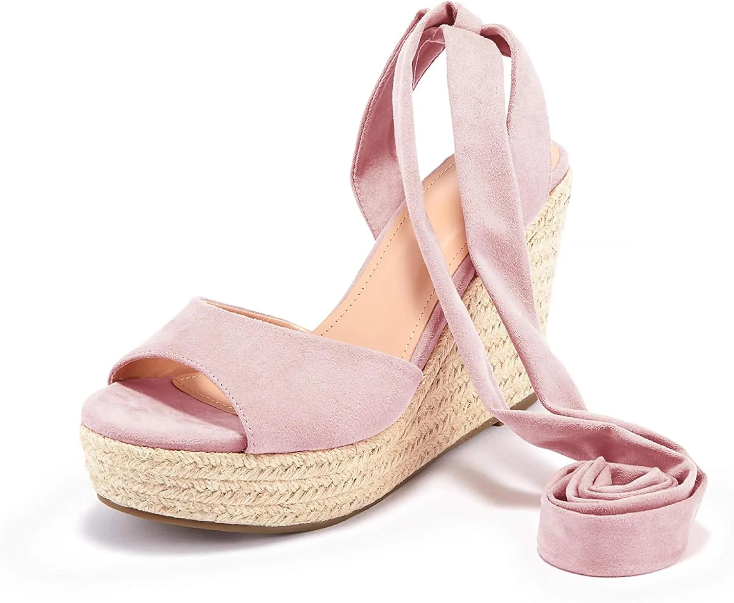SERAIH Womens Lace up Espadrilles Platform Wedges Sandals Heels Tie Ankle Strap Summer Dress Shoes