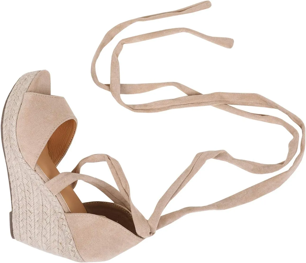 SERAIH Womens Lace up Espadrilles Platform Wedges Sandals Heels Tie Ankle Strap Summer Dress Shoes