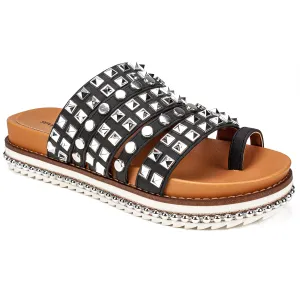 SEVEN DIALS womens Belmar Slide Sandal, Black, 9.5 US