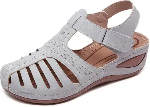 SHIBEVER Women's Wedge Sandals Summer: Closed Toe Sandals for Women Platform Dressy Wedge Size 5-11