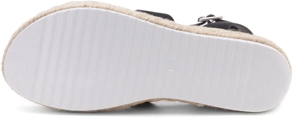 Shoe Land Alysa Womens Platform Sandals Open Toe Buckle Ankle Strap Espadrilles Flatform Wedge Casual Summer Sandal