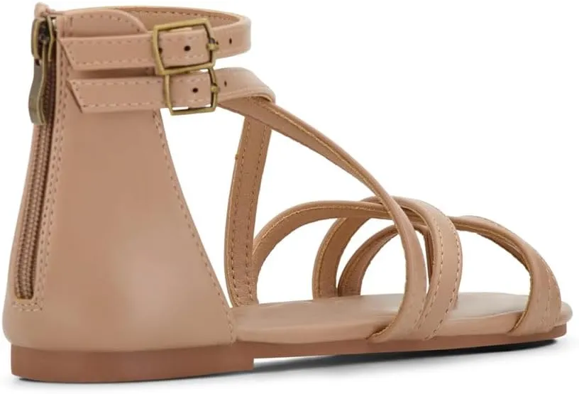 Shoe Land Flat Gladiator Sandals for Women 2025 – Fisherman Thong with Adjustable Ankle Strap & Back Zipper | Comfortable for Beach, Walking & Daily Wear