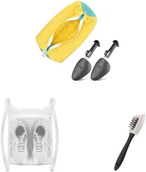 Shoes Laundry Cleaning Bag for Sneakers Tennis Shoes, Reusable Washing Machine Bag 1pc, 2 Pairs of Adjustable Shoe Trees, 360° Wrap-around Cleaning, one Cleaning Shoe Brush, one Bag for Drying Shoes.