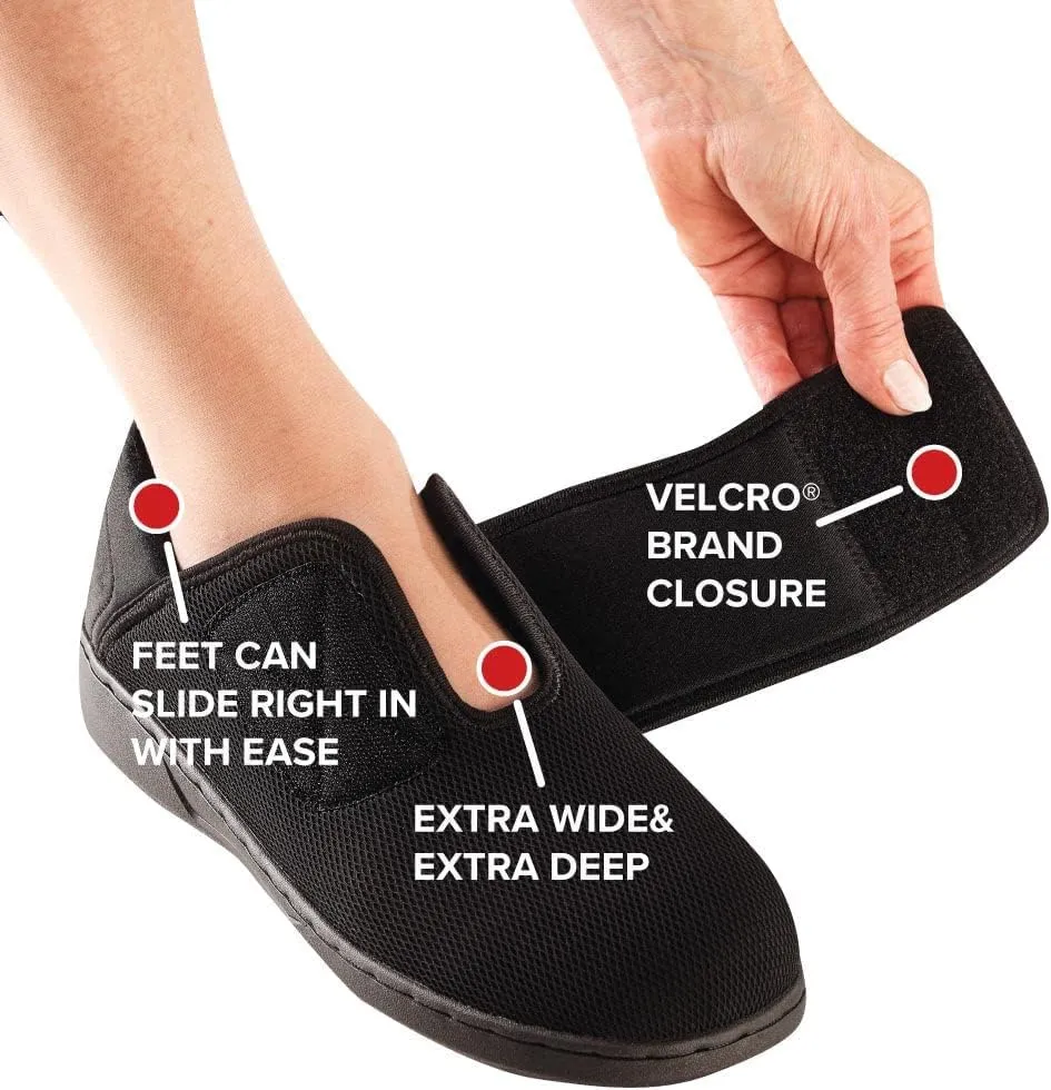 Silvert's Adaptive Clothing & Footwear Women’s Extra Wide Comfortsteps Shoes with Fluid Barrier for Seniors