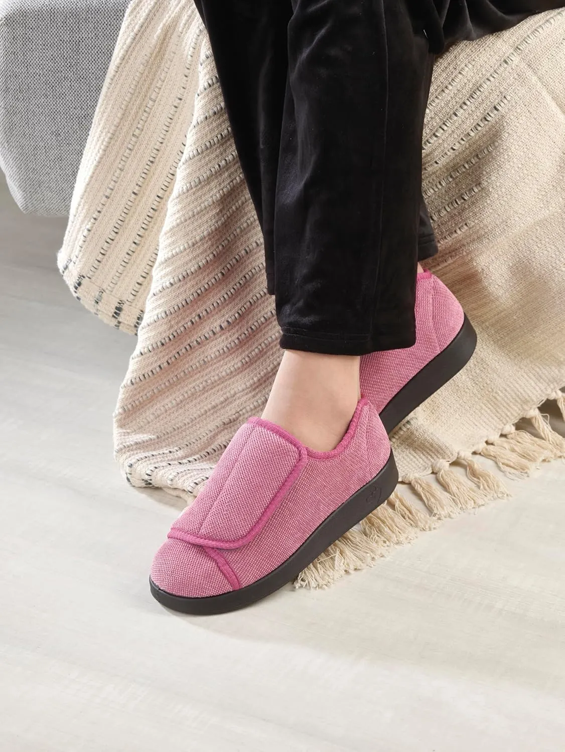 Silverts Diabetic Slippers for Women | Extra-Wide Non-Slip Comfortable Shoes for Elderly, Swelling, Sensitive Feet