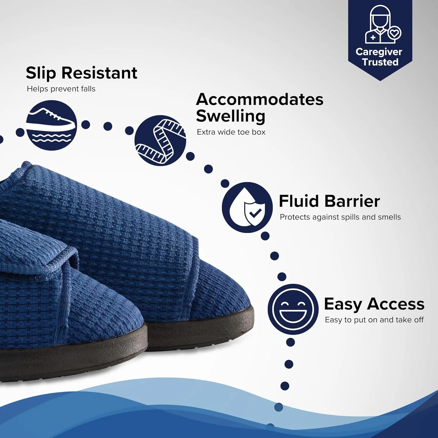 Silverts Diabetic Slippers for Women | Extra-Wide Non-Slip Comfortable Shoes for Elderly, Swelling, Sensitive Feet