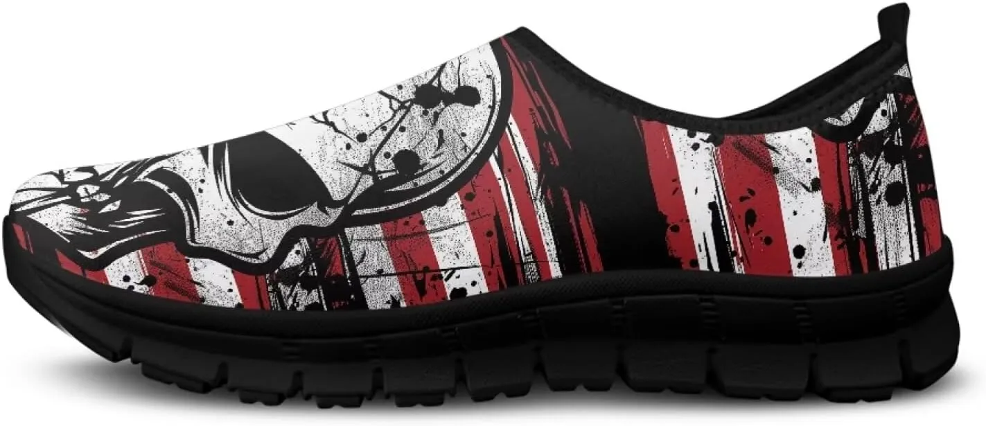 Skull Loafers for Men Comfort Low Top Leisure Driving Shoes Business Slip On Work Shoes Walking Sneakers