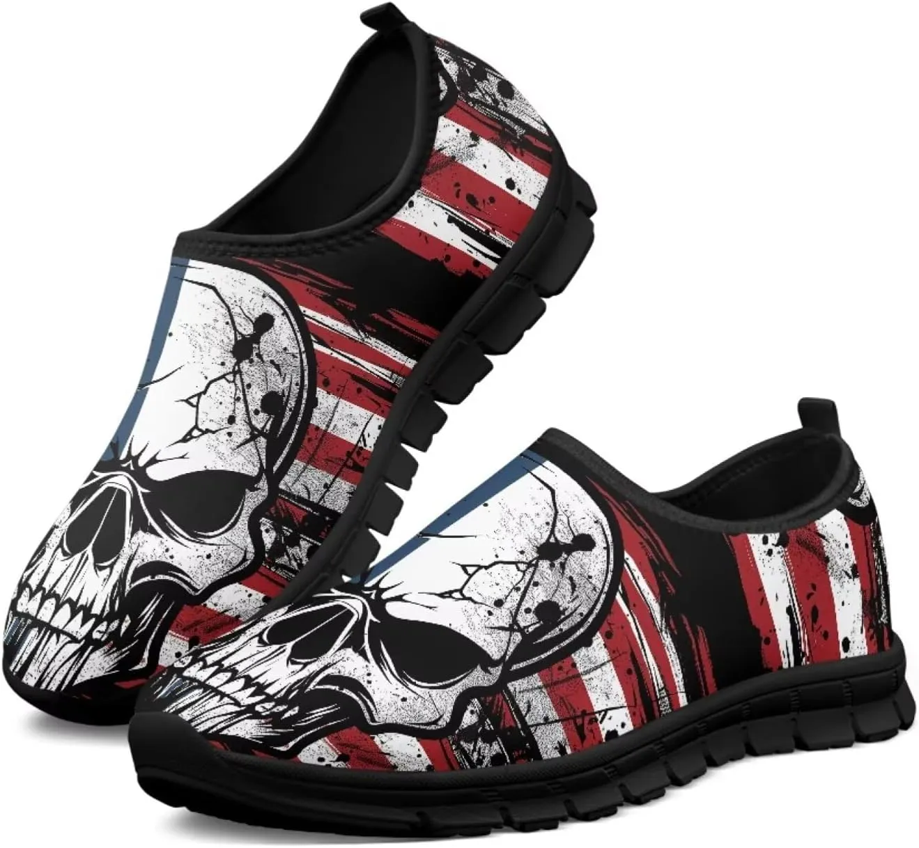 Skull Loafers for Men Comfort Low Top Leisure Driving Shoes Business Slip On Work Shoes Walking Sneakers