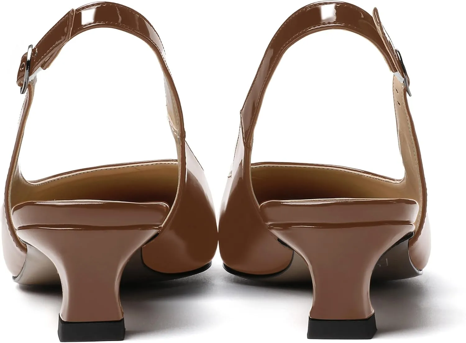 SKYSTERRY Women's Slip On Square Toe Casual Patent Slingback Dating Spool Low Heel Pumps Shoes 1.5 Inch