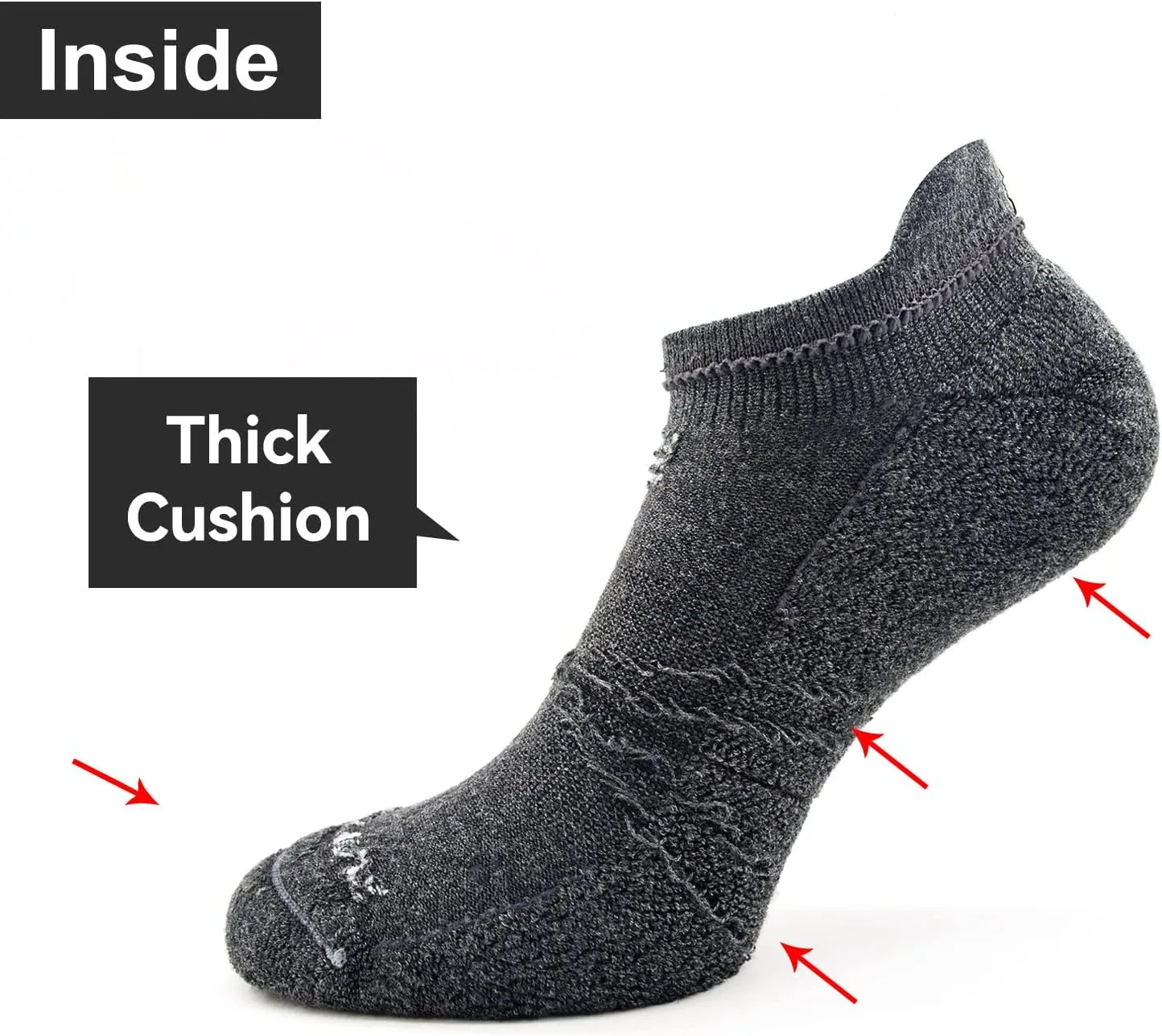 Socks Daze 3/6 Pack Men's Women's Merino Wool Ankle Running Sport Soft Thick Cushion Athletic Socks for Walking Light Hiking