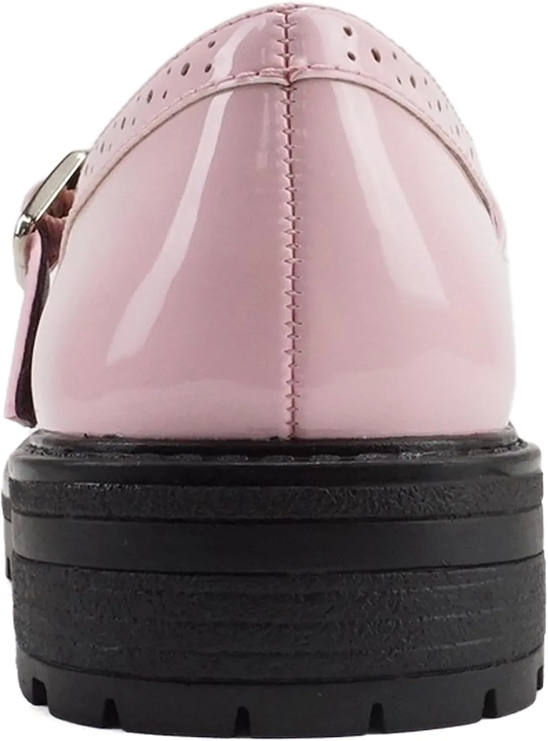Soda “FLIP-2” ~ Little Kids/Children/Girls Round Close Toe Wingtip Mary Jane Buckle Strap Lug Sole Low Heel Shoe