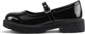 Soda “FLIP-2” ~ Little Kids/Children/Girls Round Close Toe Wingtip Mary Jane Buckle Strap Lug Sole Low Heel Shoe
