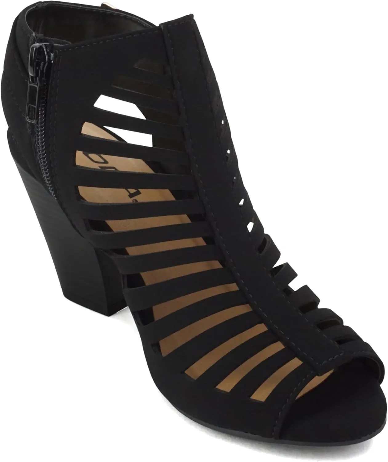 Soda Shaky ~ Women Open Toe High Cone Heel Gladiator Sandal with Adjustable Ankle Strap