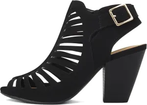 Soda Shaky ~ Women Open Toe High Cone Heel Gladiator Sandal with Adjustable Ankle Strap