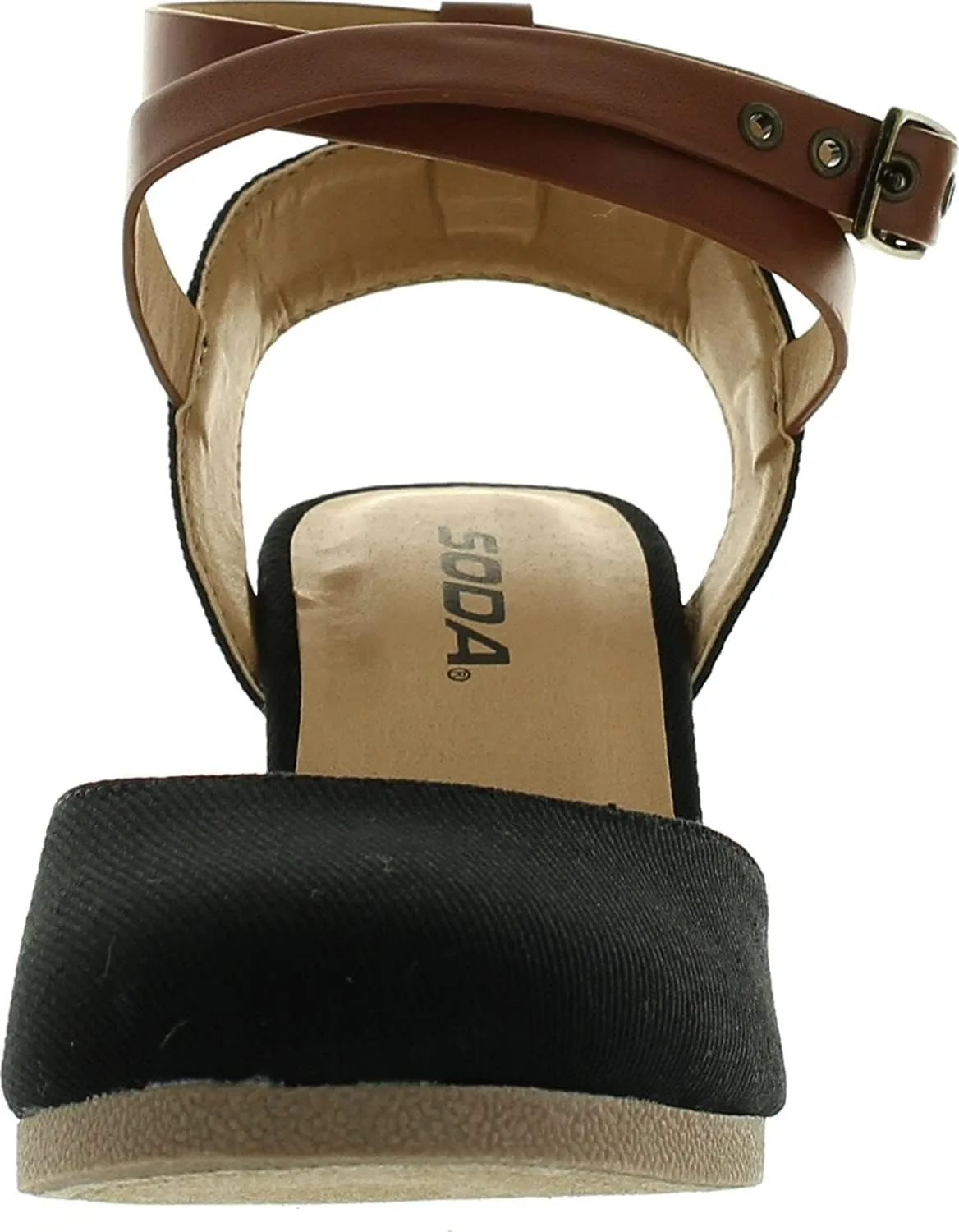 Soda Womens Request Closed Toe Espadrille Wedge Sandal