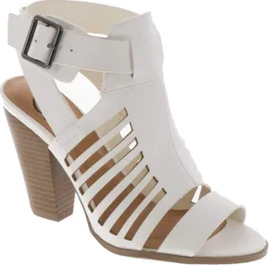 Soda Yummy ~ Gladiator Cutout Stacked Heel Sandal Shoes with Adjustable Ankle Buckle