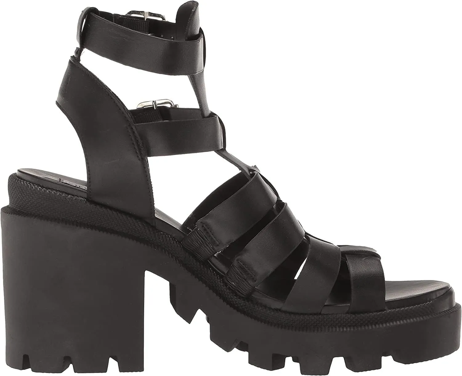 Steve Madden Womens Cosmic Faux Leather Ankle Strap Gladiator Sandals