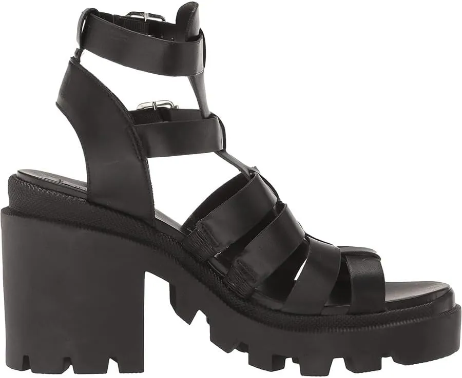 Steve Madden Womens Cosmic Faux Leather Ankle Strap Gladiator Sandals