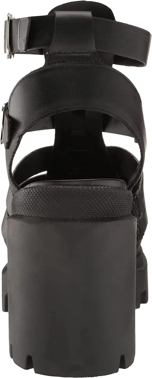 Steve Madden Womens Cosmic Faux Leather Ankle Strap Gladiator Sandals