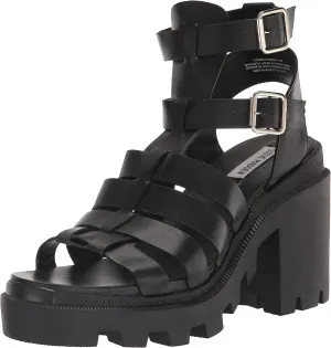 Steve Madden Womens Cosmic Faux Leather Ankle Strap Gladiator Sandals