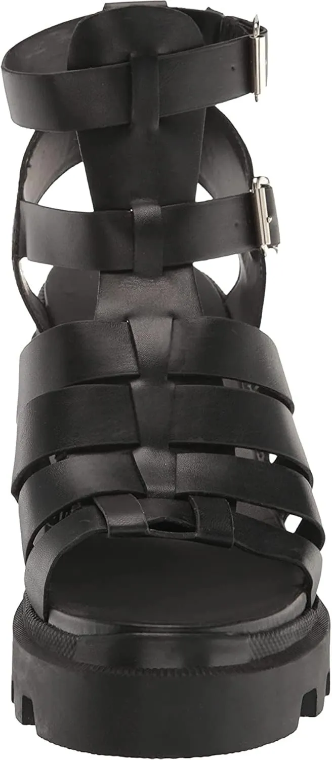 Steve Madden Womens Cosmic Faux Leather Ankle Strap Gladiator Sandals