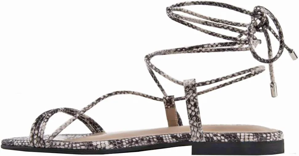 The Drop Women's Samantha Flat Strappy Lace-up Sandal