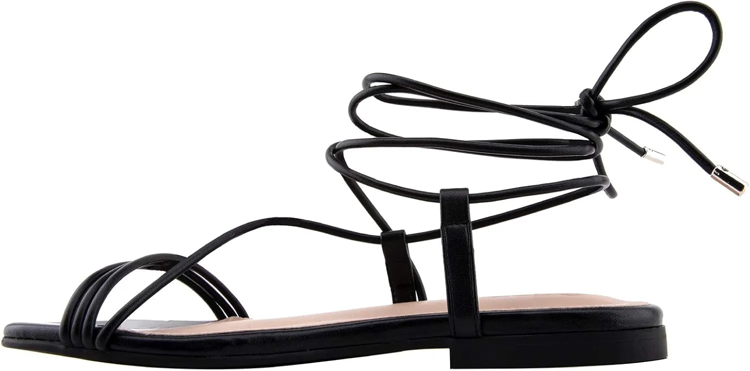 The Drop Women's Samantha Flat Strappy Lace-up Sandal