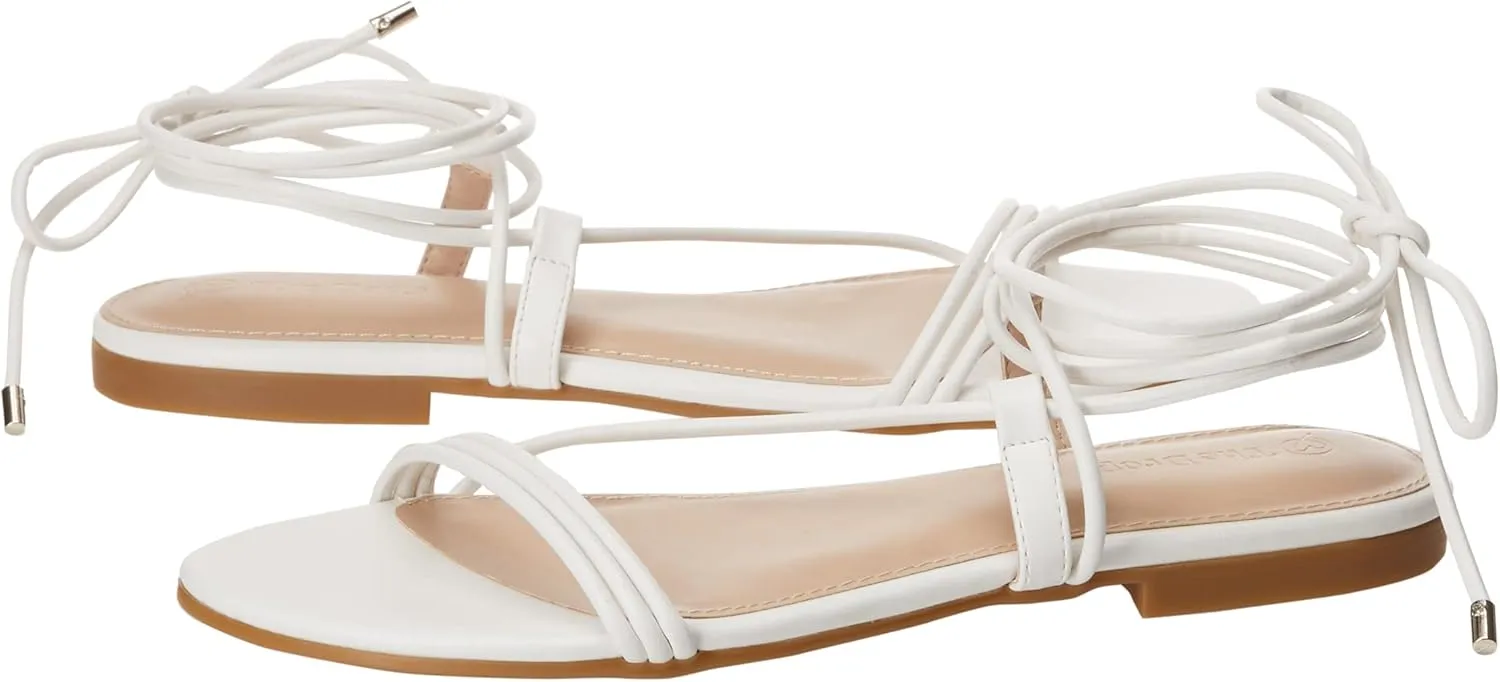 The Drop Women's Samantha Flat Strappy Lace-up Sandal