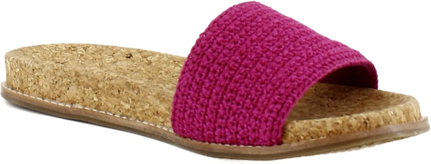 The Sak Mendocino Slide Sandal in Crochet, Slip On Sandals