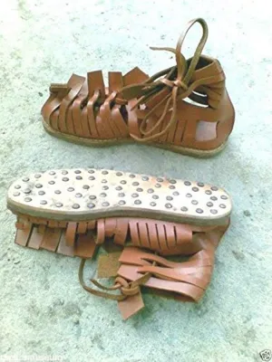 THOR INSTRUMENTS Roman Soldier Legionaire Brown Leather Men Roman Sandals New Rustic Vintage Home Decor Gifts