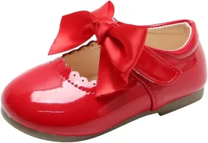 Toddler Girls Bow Mary Jane Shoes Sole Rubber Leather Closed Toe Ankle Sneaker Kids Dress Dance Non Slip Sport Shoes