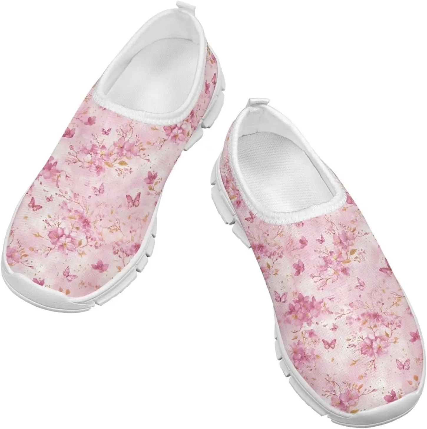 TODIYADDU Graphic Girls Sneakers Kids Breathable Mesh Shoes Lightweight Casual Tennis Running Athletic Sneaker, White