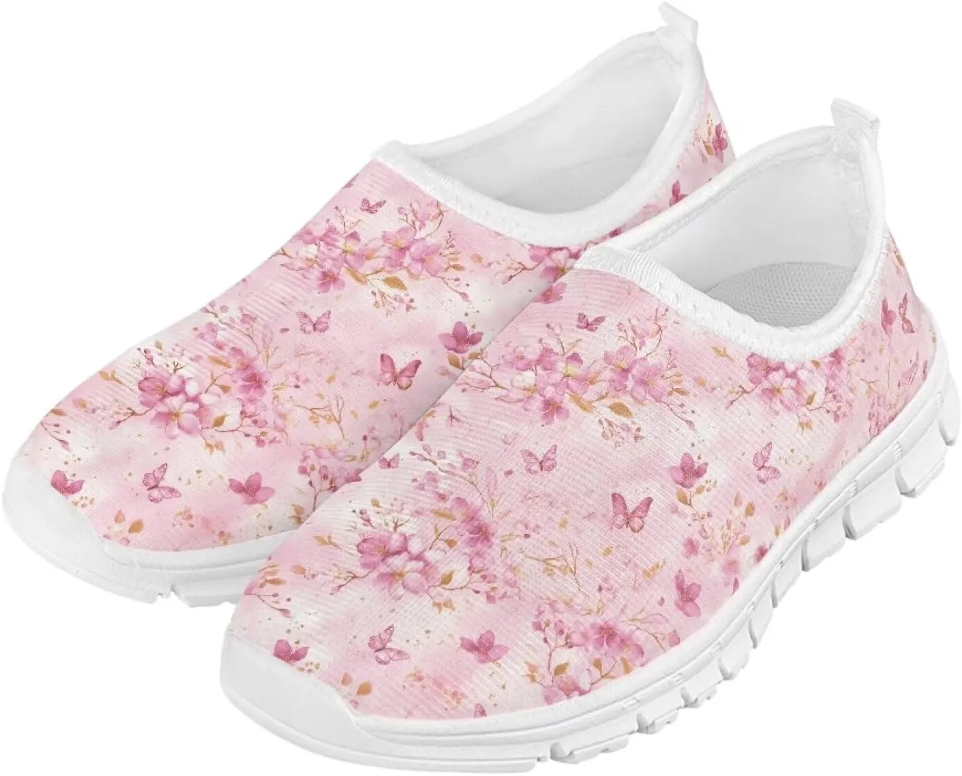 TODIYADDU Graphic Girls Sneakers Kids Breathable Mesh Shoes Lightweight Casual Tennis Running Athletic Sneaker, White