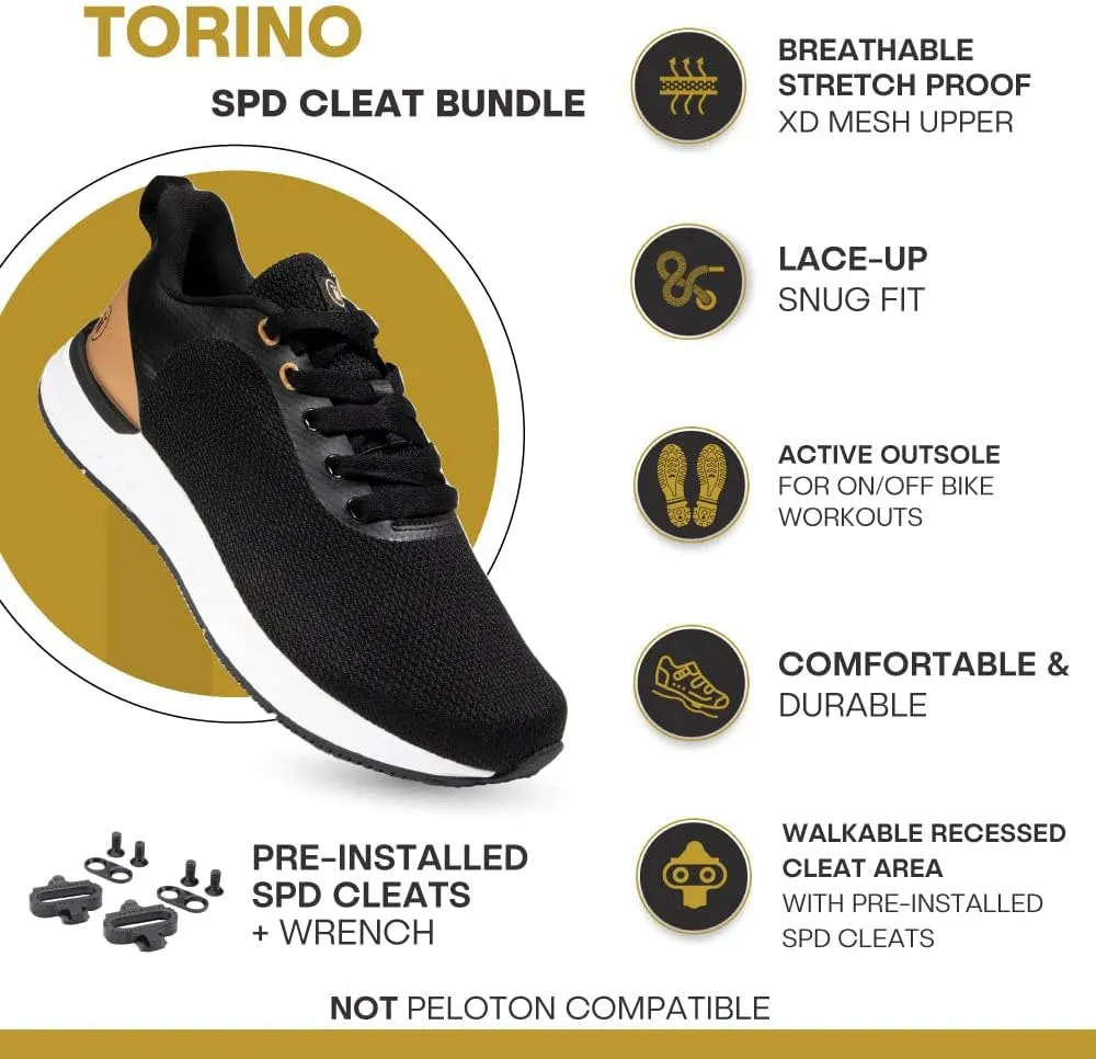 Tommaso Indoor Cycling Shoes Men—Gravel Bike Shoes—SPD Cycling Shoes—Walkable Cycling Shoes—Road Bike Shoes Men—Cycling Shoes Men—Men's Cycling Shoes—Pre Installed Cleats.