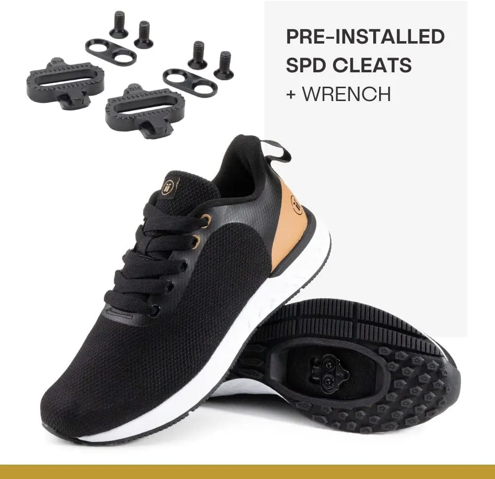 Tommaso Indoor Cycling Shoes Men—Gravel Bike Shoes—SPD Cycling Shoes—Walkable Cycling Shoes—Road Bike Shoes Men—Cycling Shoes Men—Men's Cycling Shoes—Pre Installed Cleats.