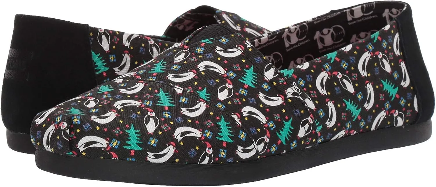 TOMS Alpargata Black Penguins 8 D (M)