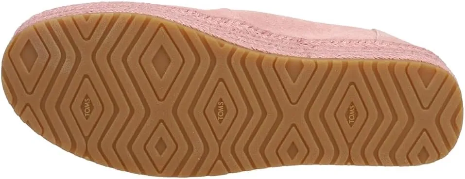 TOMS Womens Suede Valencia Platform Espadrille Slip On Flats Casual - Pink
