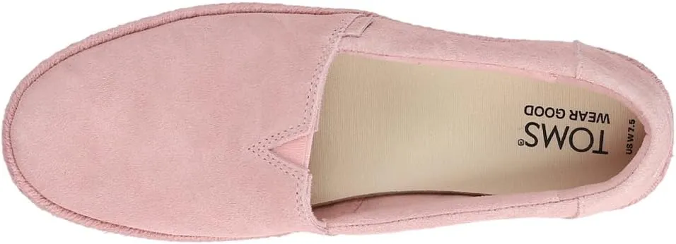 TOMS Womens Suede Valencia Platform Espadrille Slip On Flats Casual - Pink