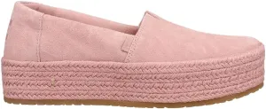 TOMS Womens Suede Valencia Platform Espadrille Slip On Flats Casual - Pink