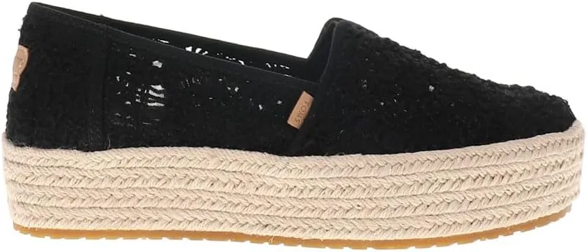 TOMS Womens Valencia Espadrille Slip On Flats Casual - Black - Size 6 B