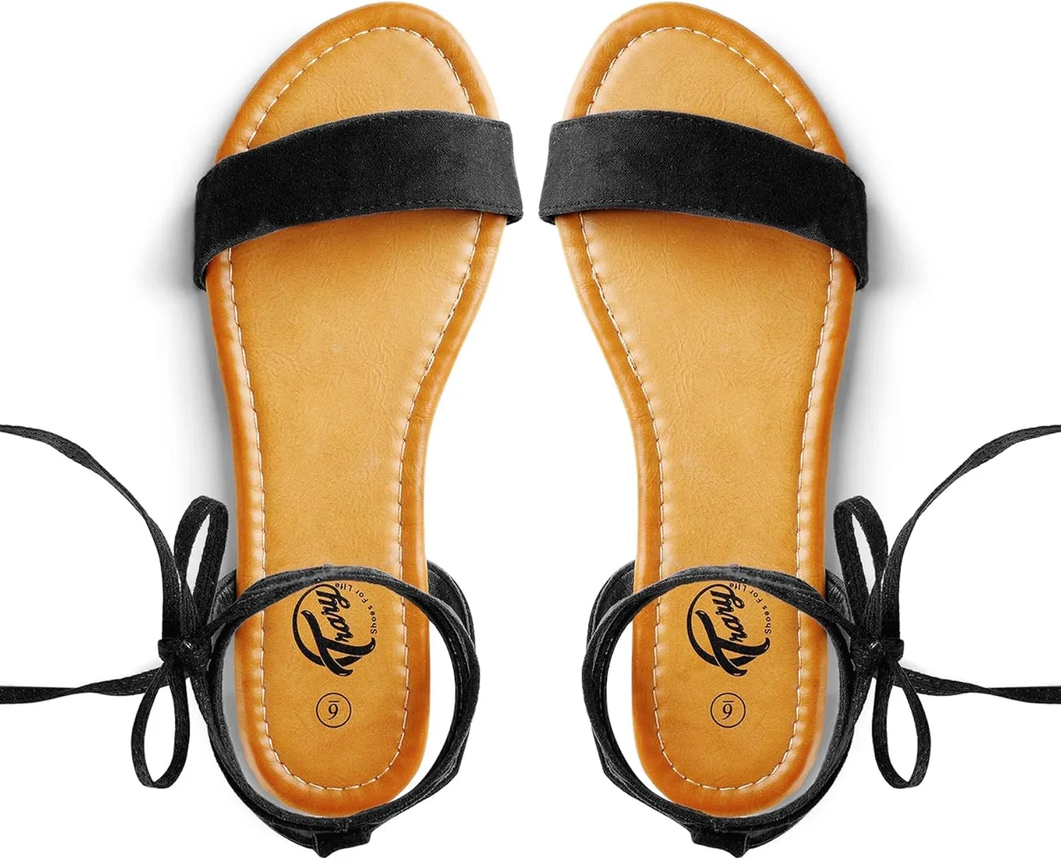 Trary Womens Sandals, Lace Up Sandals for Women, Open Toe Strappy Sandals for Women, Tie up Sandals for Women, Ankle Wrap Flat Sandals for Women Dressy, Cute Sandals, Summer Sandals for Women