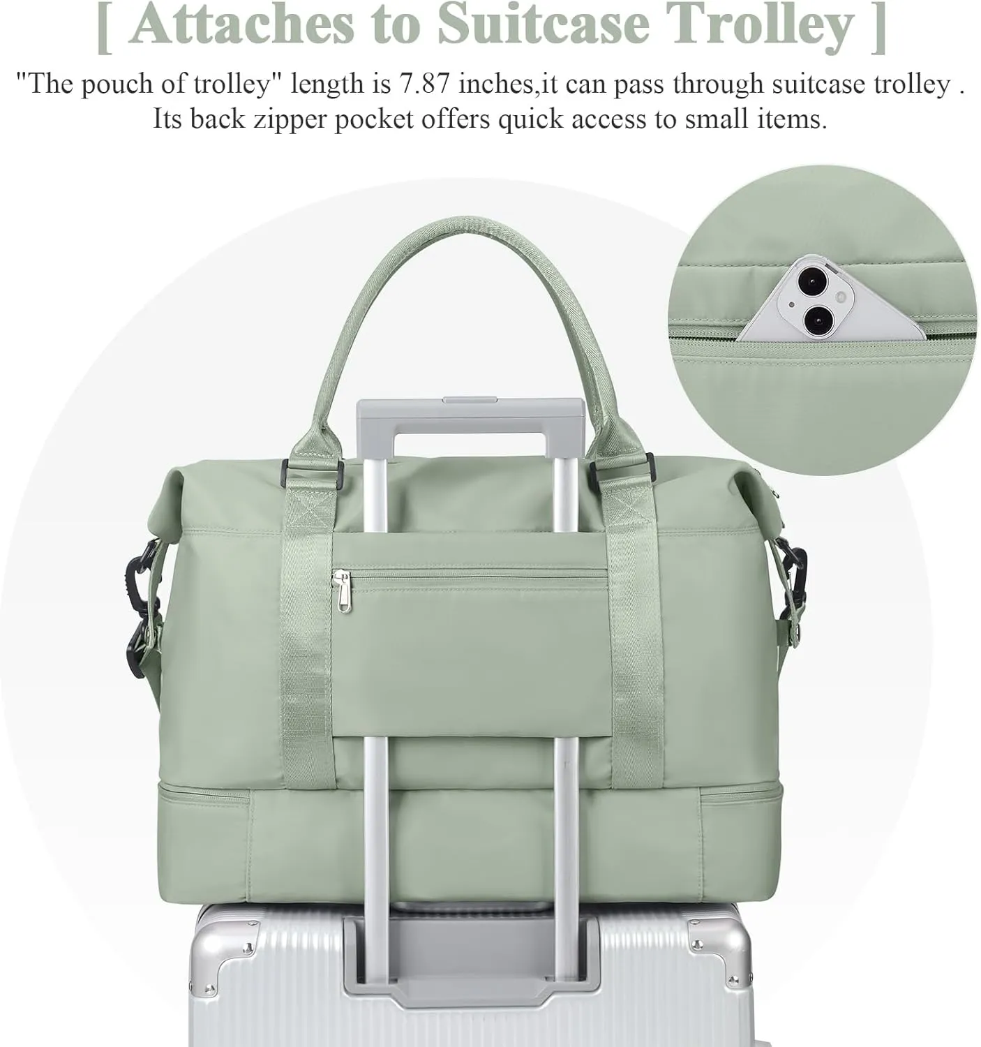Travel Duffel Bag with Shoes Compartment, Overnight Weekender Bags for Women, Carry on Personal Item Travel Set